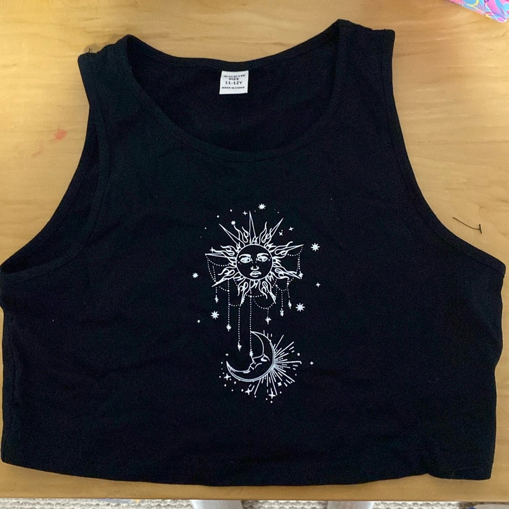 SHEIN Black Crop top Kids size 11-12 Brand New